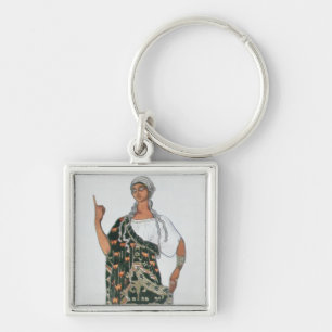 Costume design from Phedre, 1917 (colour litho) Keychain