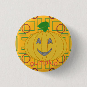 Costume Design Orange Pumpkin 1 Inch Round Button