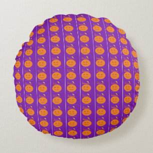 Costume Design Pumpkin Purple Round Pillow