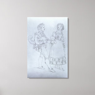 Costume designs Figaro and Susanna from opera Canvas Print