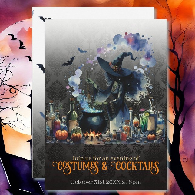 Costume d'Halloween & Cocktails Witch Invitation (Créateur téléchargé)
