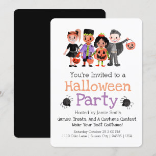 Costume d'Halloween Cute Invitation de la fête d'e