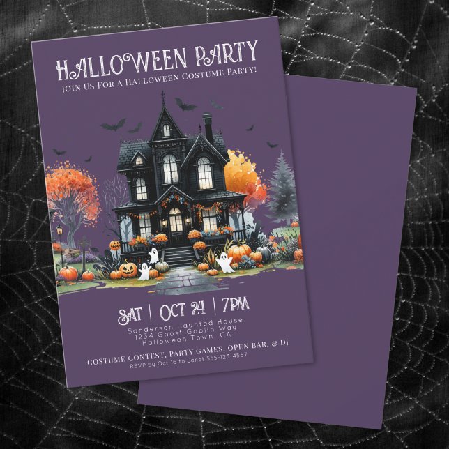 Costume éffrayant Invitation de la fête d'Hallowee (Spooky Costume Halloween Party Invitation)