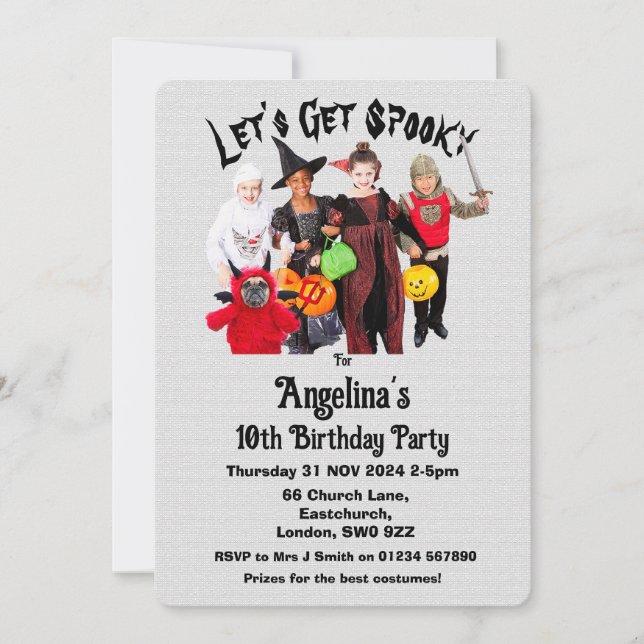 Costume enfant personnalisable Carte d'invitation  (Devant)