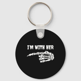 Costume For Couples I'm With Her Skeleton Matching Keychain