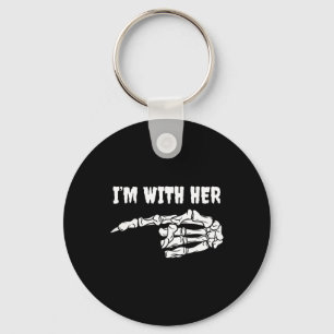 Costume For Couples I'm With Her Skeleton Matching Keychain