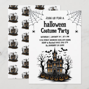 Costume Maison Hantée Invitation de fête d'Hallowe