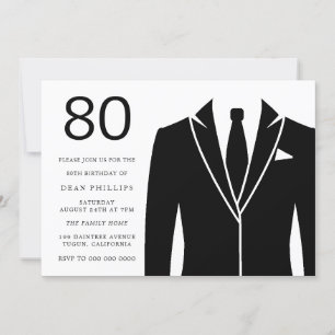 Costume noir et Cravate Invitation de la fête du 8