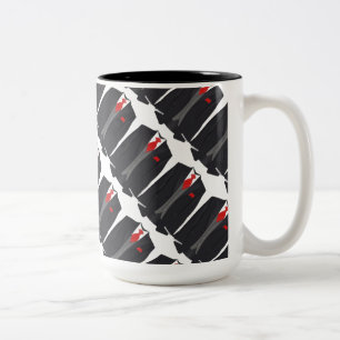 Costume noir homme et Cravate rouge Mug café blanc