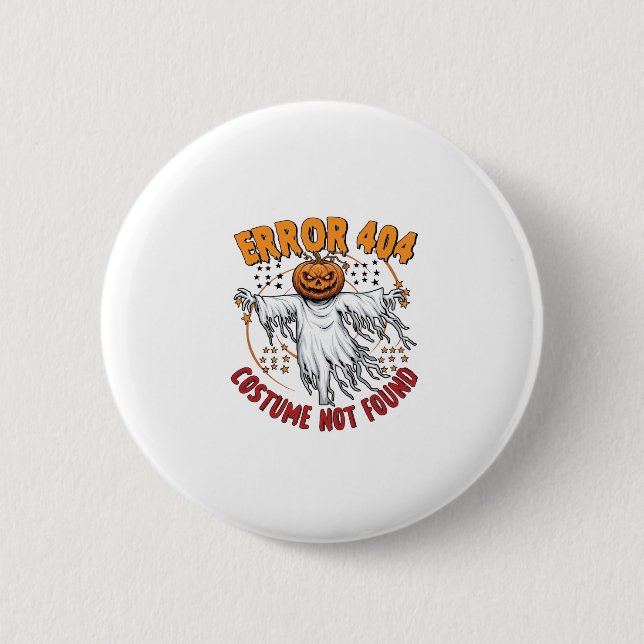 Costume Not Found Halloween Pumpkin Ghost_1 2 Inch Round Button (Front)