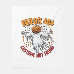 Costume Not Found Halloween Pumpkin Ghost_1 Fleece Blanket