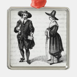 Costume of the Pilgrims Metal Ornament