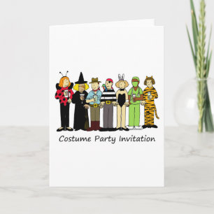 Costume party invitation, children in fancy dress. invitation