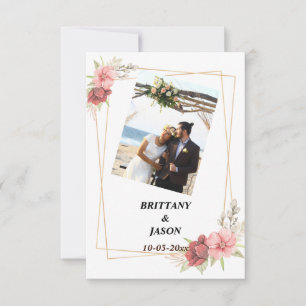 Costume Photo Or Elegant Carte de remerciements de