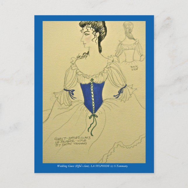 Costume sketch for LA SYLPHIDE ballet Postcard (Front)