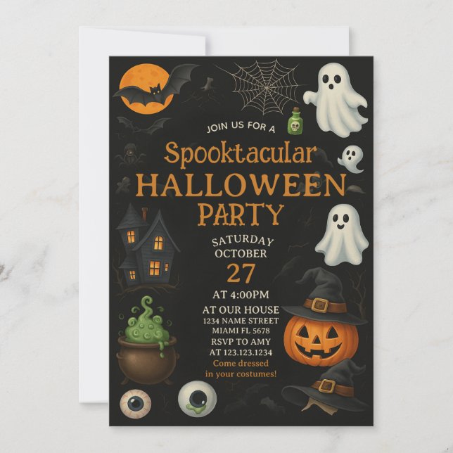 Costume Spooktaculaire Bash Halloween Invitation (Devant)