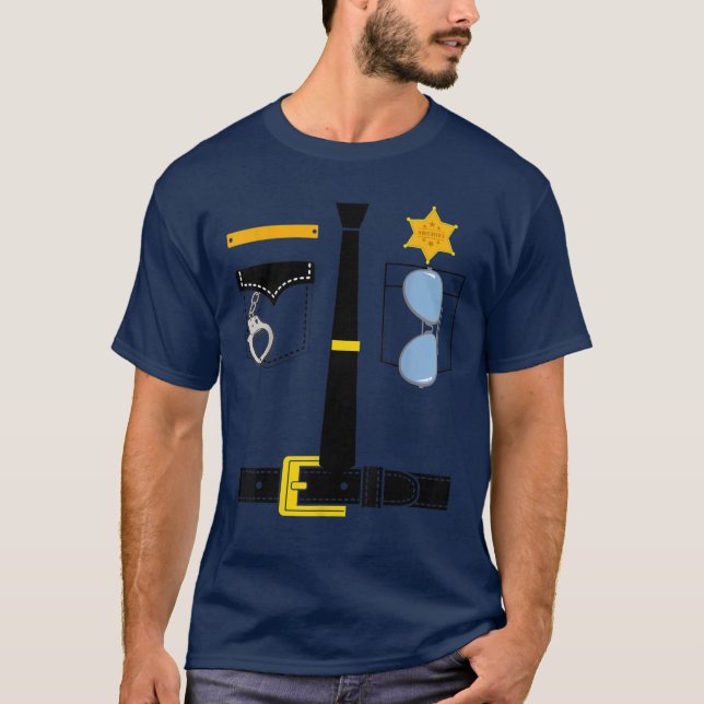Costume uniforme de police Halloween T-shirt enfan (Devant)