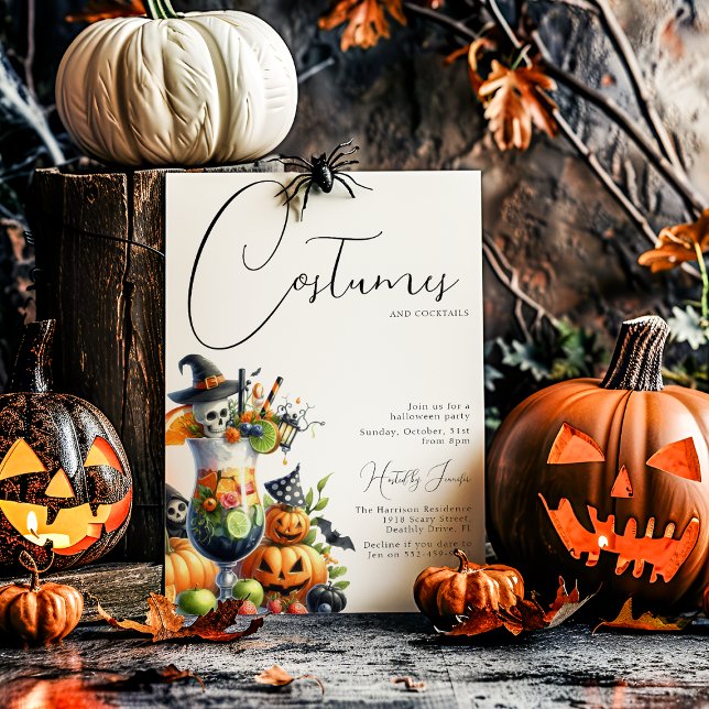 Costumes And Cocktails Adult Halloween Party Invitation (Creator Uploaded)