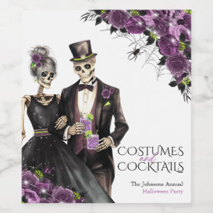 Costumes and Cocktails Adult Halloween Party Wine Label