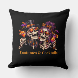 Costumes and Cocktails Adult Party Halloween Throw Pillow