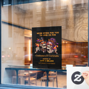 Costumes and Cocktails Adult Party Halloween Window Cling