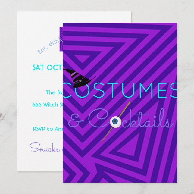 Costumes and Cocktails Halloween Party Invitation (Front/Back)