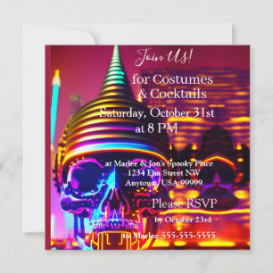 Costumes and Cocktails Halloween Party Invitations
