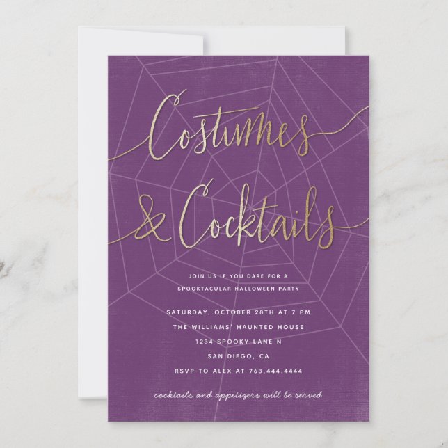 Costumes and Cocktails Modern Halloween Party Invitation (Front)