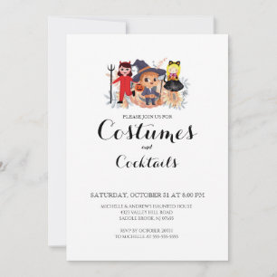 Costumes & Cocktail Halloween Party Invitation