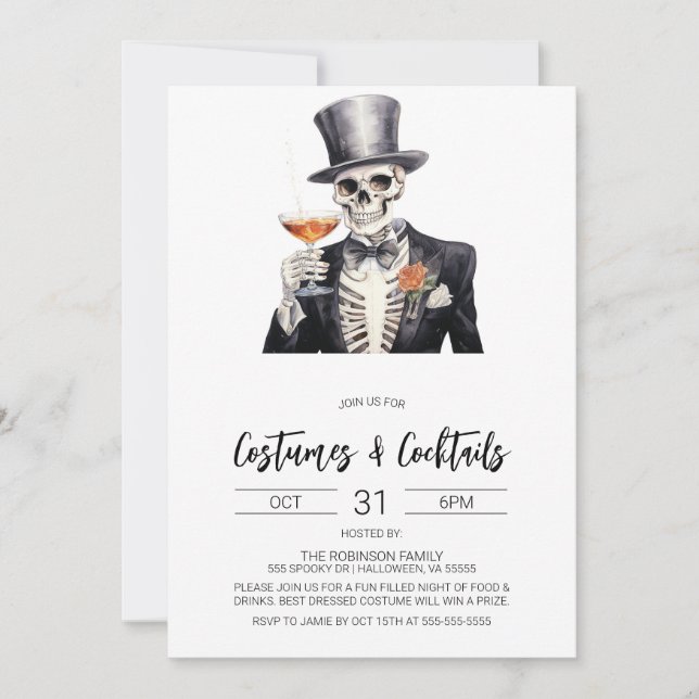 Costumes & Cocktails Halloween Party Invitation (Front)