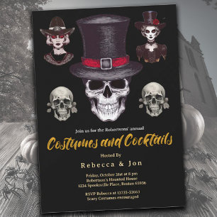 Costumes d'Halloween et cocktails Invitation de la