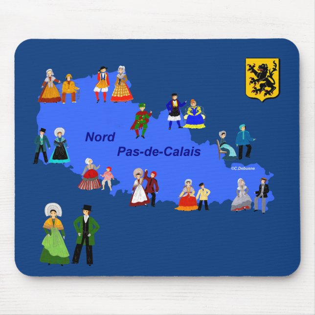 Costumes du Nord-Pas-de-Calais, France Mouse Pad (Front)