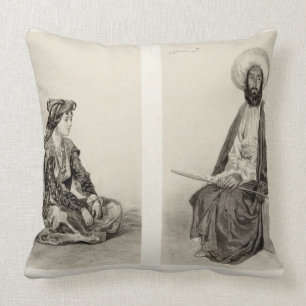 Costumes of Baku, Caspian Coast, plate 35 from a b Throw Pillow