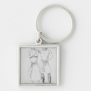Costumes of cooks from different eras keychain