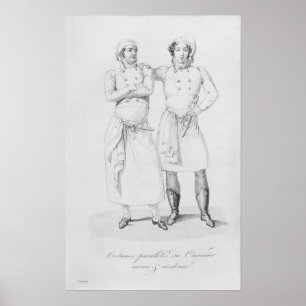 Costumes of cooks from different eras poster