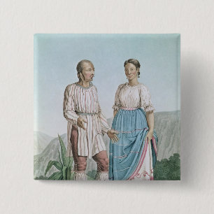 Costumes of the Indians of Michouacan 2 Inch Square Button