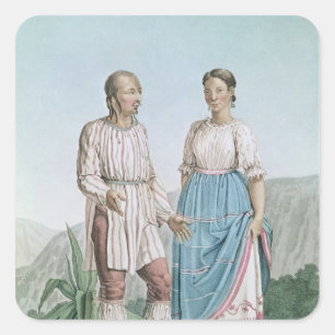 Costumes of the Indians of Michouacan Square Sticker