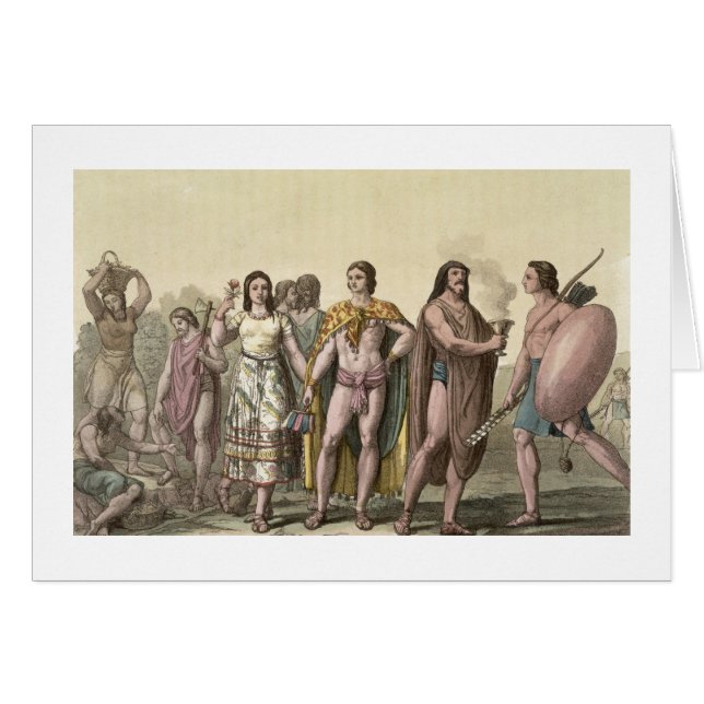 Costumes of the Mexicans (colour engraving) (Front Horizontal)