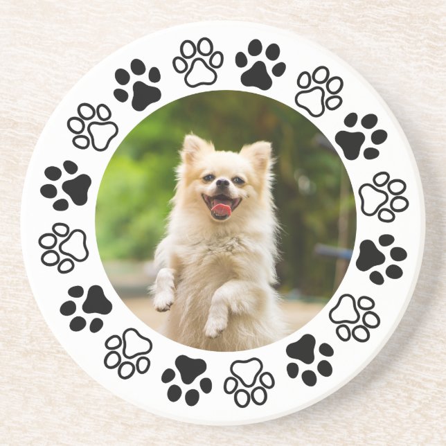 Costumizable dog portrait canine  coaster (Front)