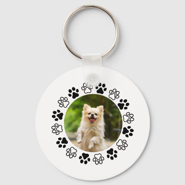 Costumizable dog portrait canine  keychain (Front)