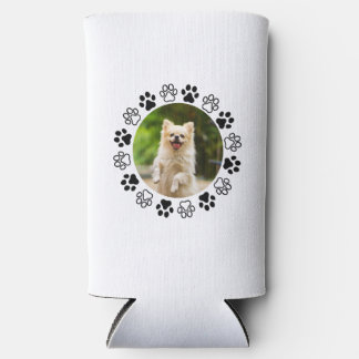 Costumizable dog portrait canine  seltzer can cooler