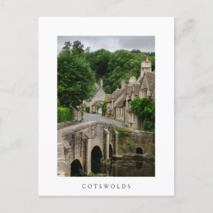 Costwolds ville Castle Combe blanc texte carte pos
