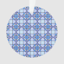 Cosy Blue Wethervane Quilt Block géométrique