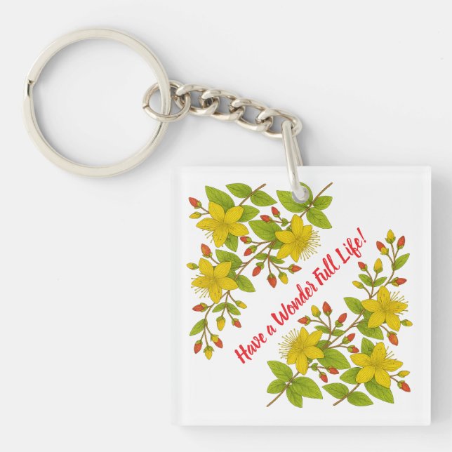 Cosy bright floral  keychain (Front)