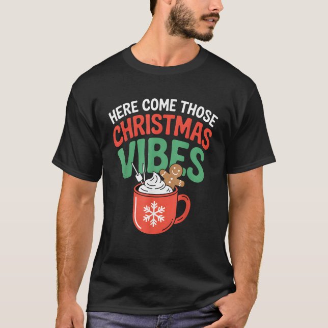 Cosy Christmas Hot Chocolate Xmas Gingerbread Mars T-Shirt (Front)