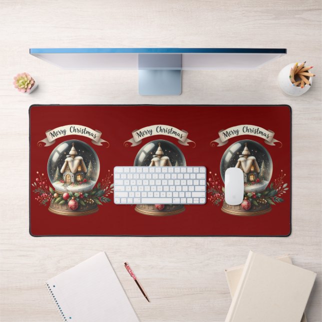 Cosy Christmas Snow Globe Cottage Scène (Bureau 1)