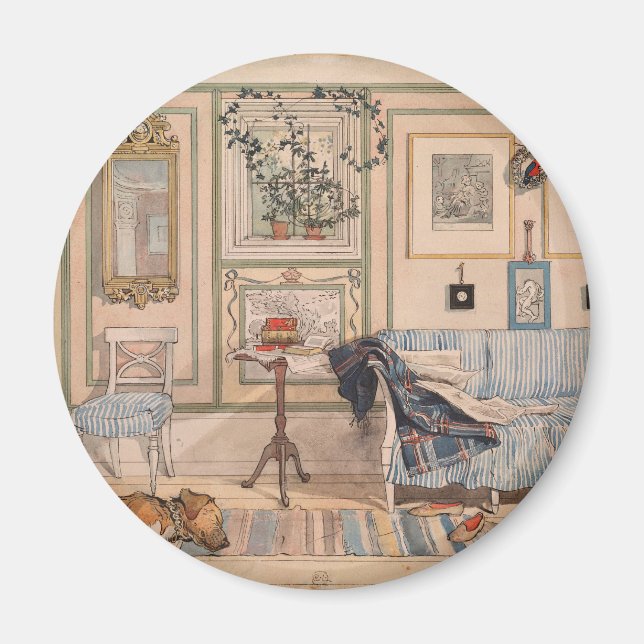 Cosy Corner (by Carl Larsson) Magnet (Front)