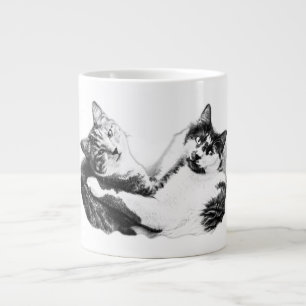 Cosy deux chats Portrait Mug