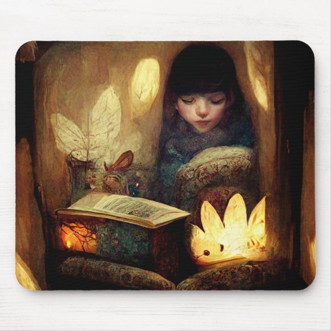 Cosy Fairy Book Nook Mouse Pad (Front)