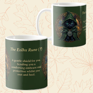 Cosy Gothic Black Cat Eolhx Rune Get Well  Coffee Mug